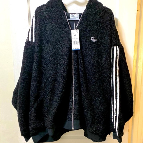 New Adidas Oversized Full Zip Hoodie Jacket - Picture 5 of 7